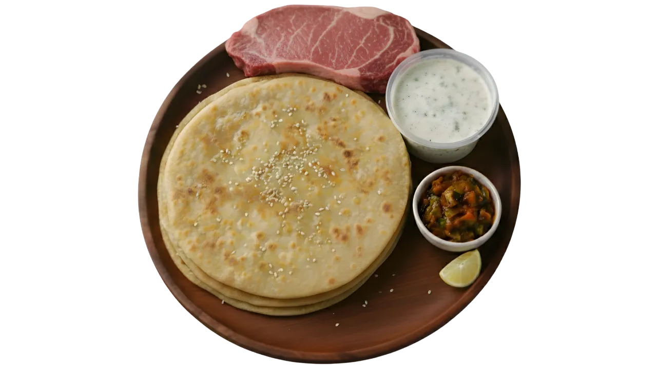 Beef Paratha (Raita & Pickle) 3