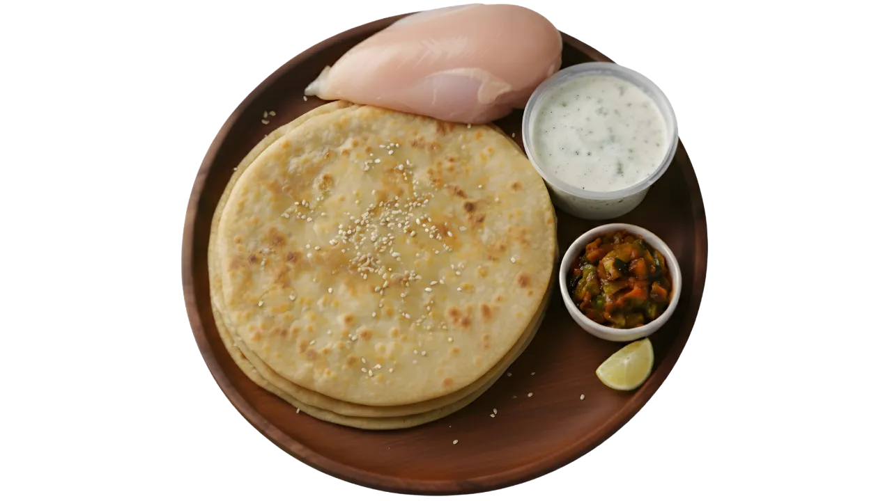Chicken Paratha (Raita & Pickle) 3